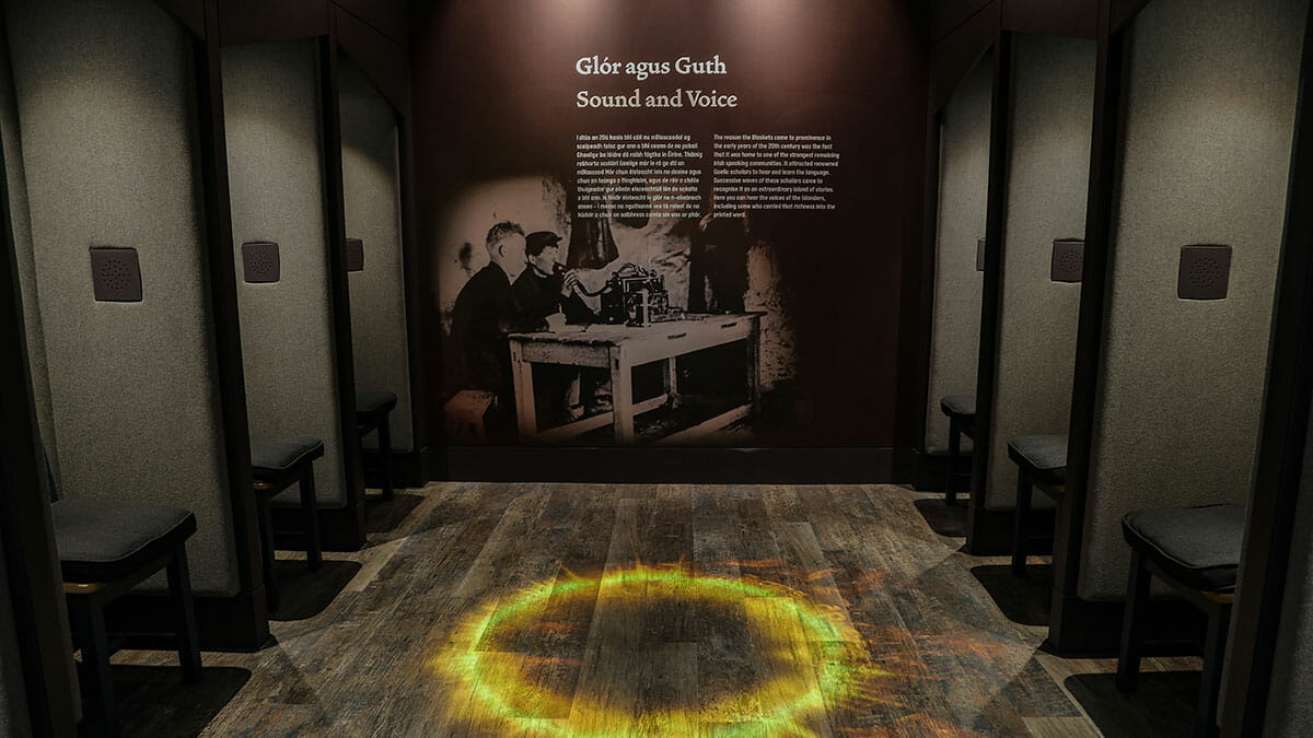 Blasket Islands Interpretive Centre, Blasket Islands, Co. Kerry: commercial lighting by Willie Duggan