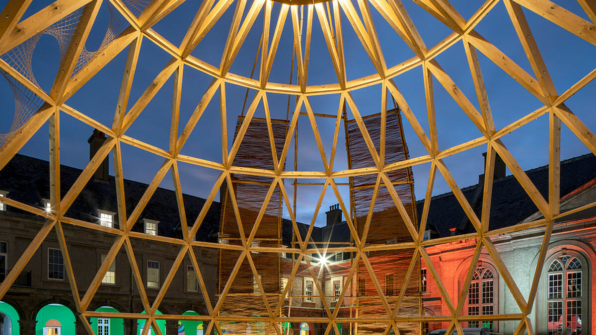 IMMA Eirigh Light Art Installation, Irish Museum of Modern Art, Dublin: commercial lighting by Willie Duggan