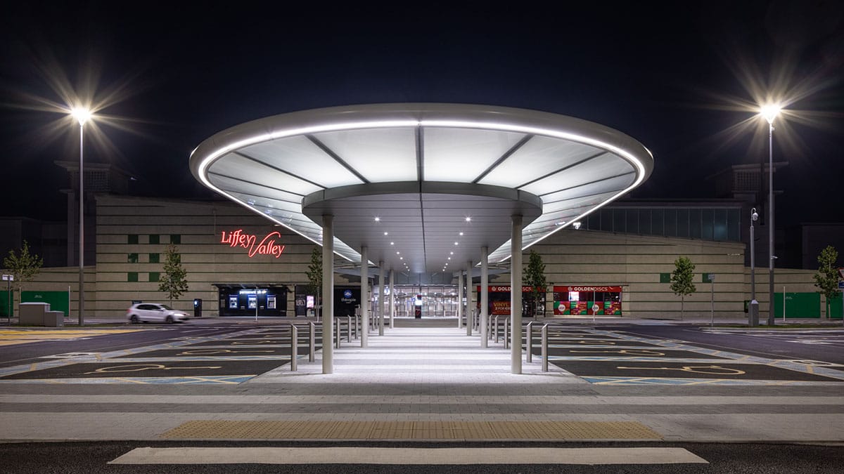 Liffey Valley Bus Stop, Dublin: commercial lighting design by Willie Duggan