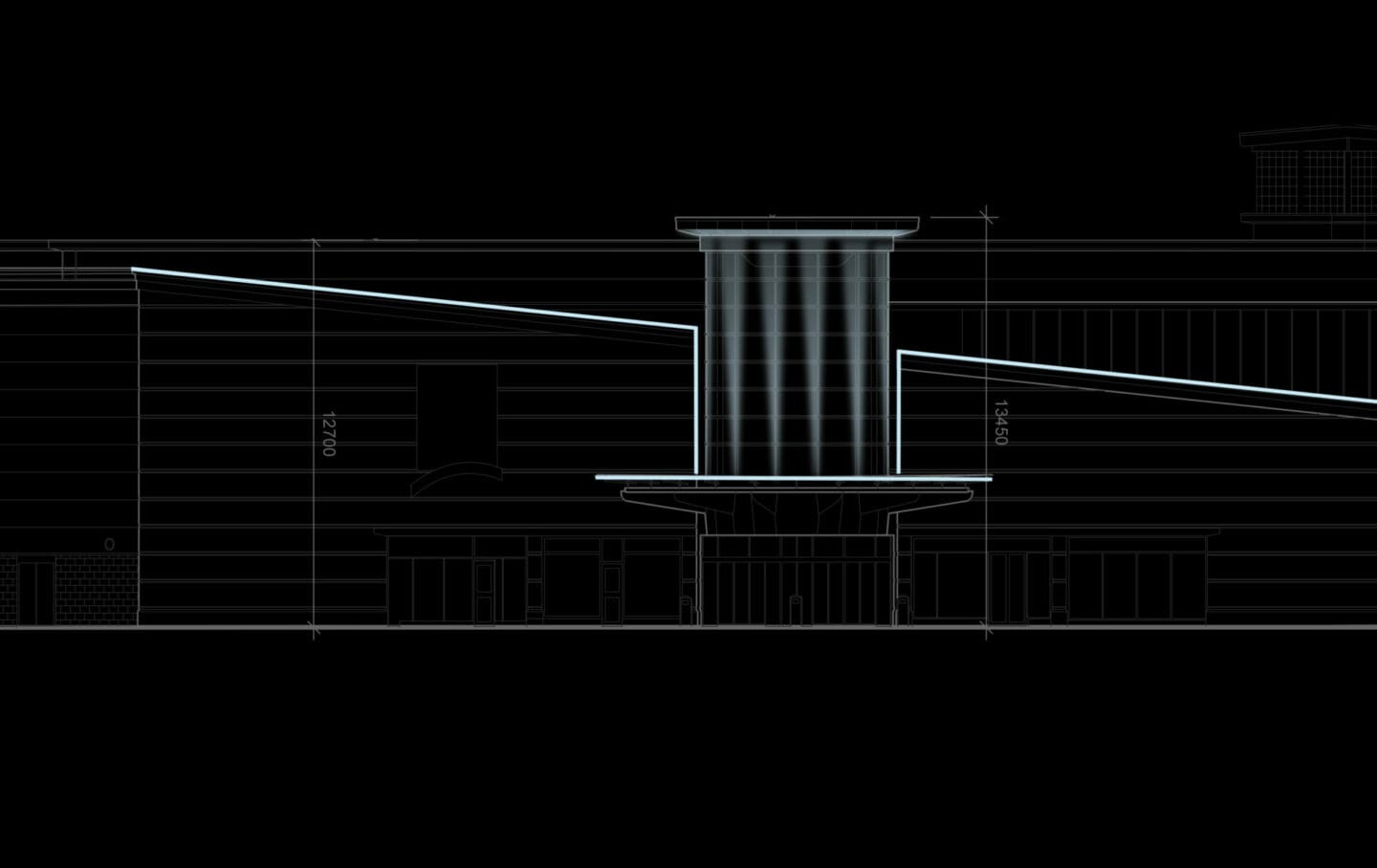 Facade glow plan for Liffey Valley Bus Connect Plaza