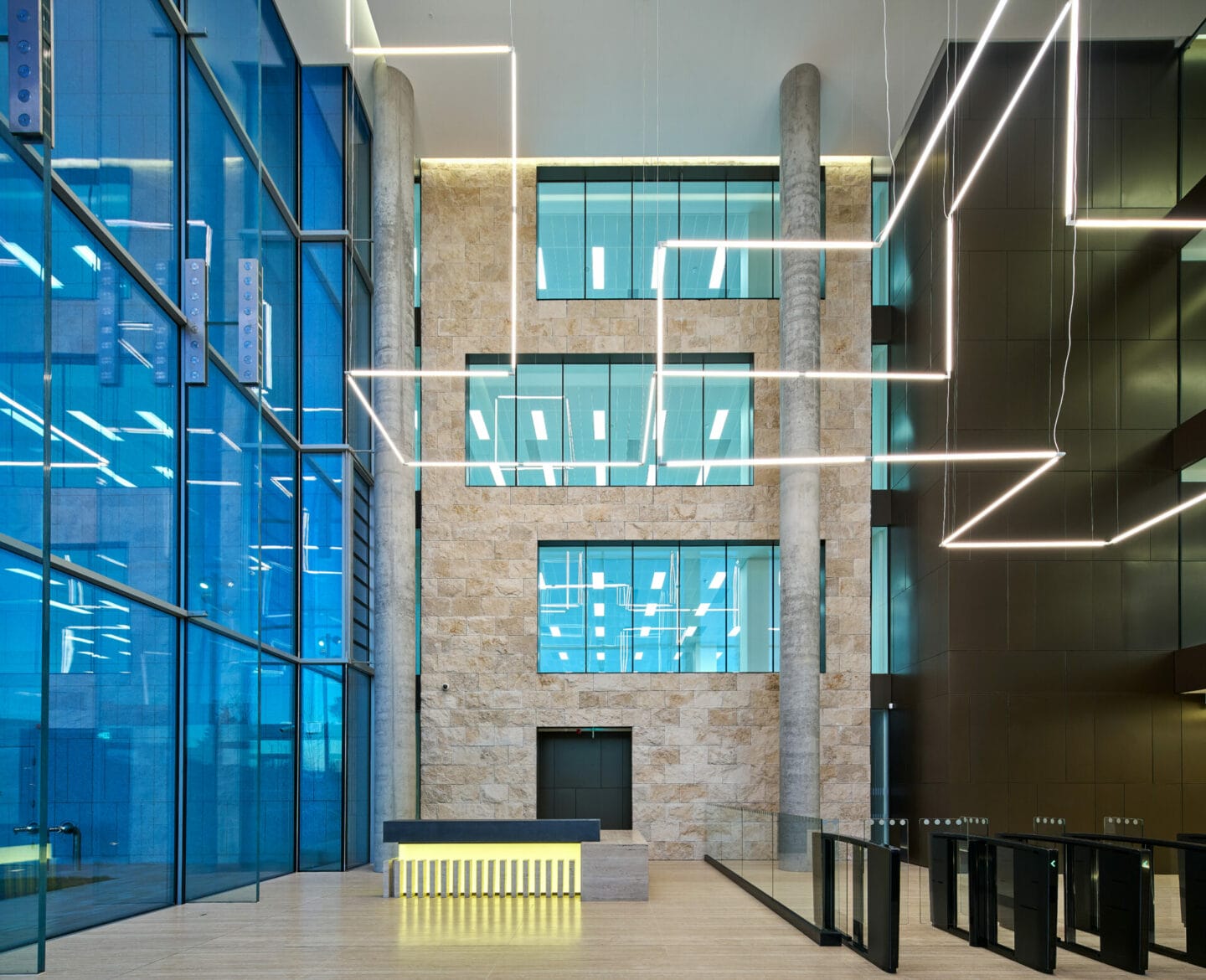 Block N Central Park, Dublin, Ireland: commercial lighting design by Willie Duggan